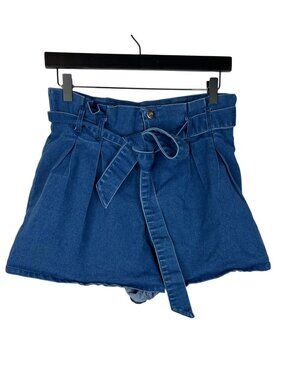 Jealous Tomato High Rise Denim Shorts Large Paperbag Waist